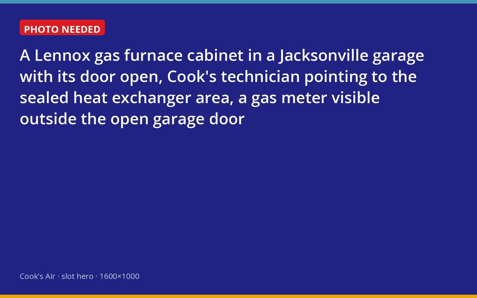 Cook's technician showing the interior of a Lennox gas furnace in a garage