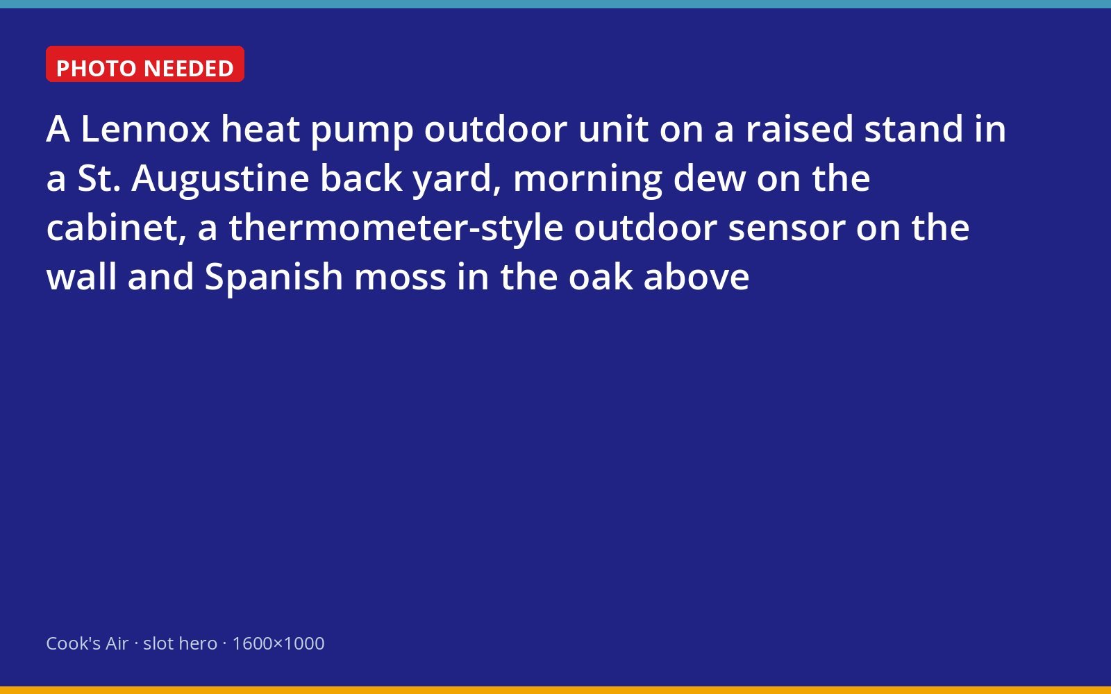 Lennox heat pump installed on a raised stand in a north Florida yard