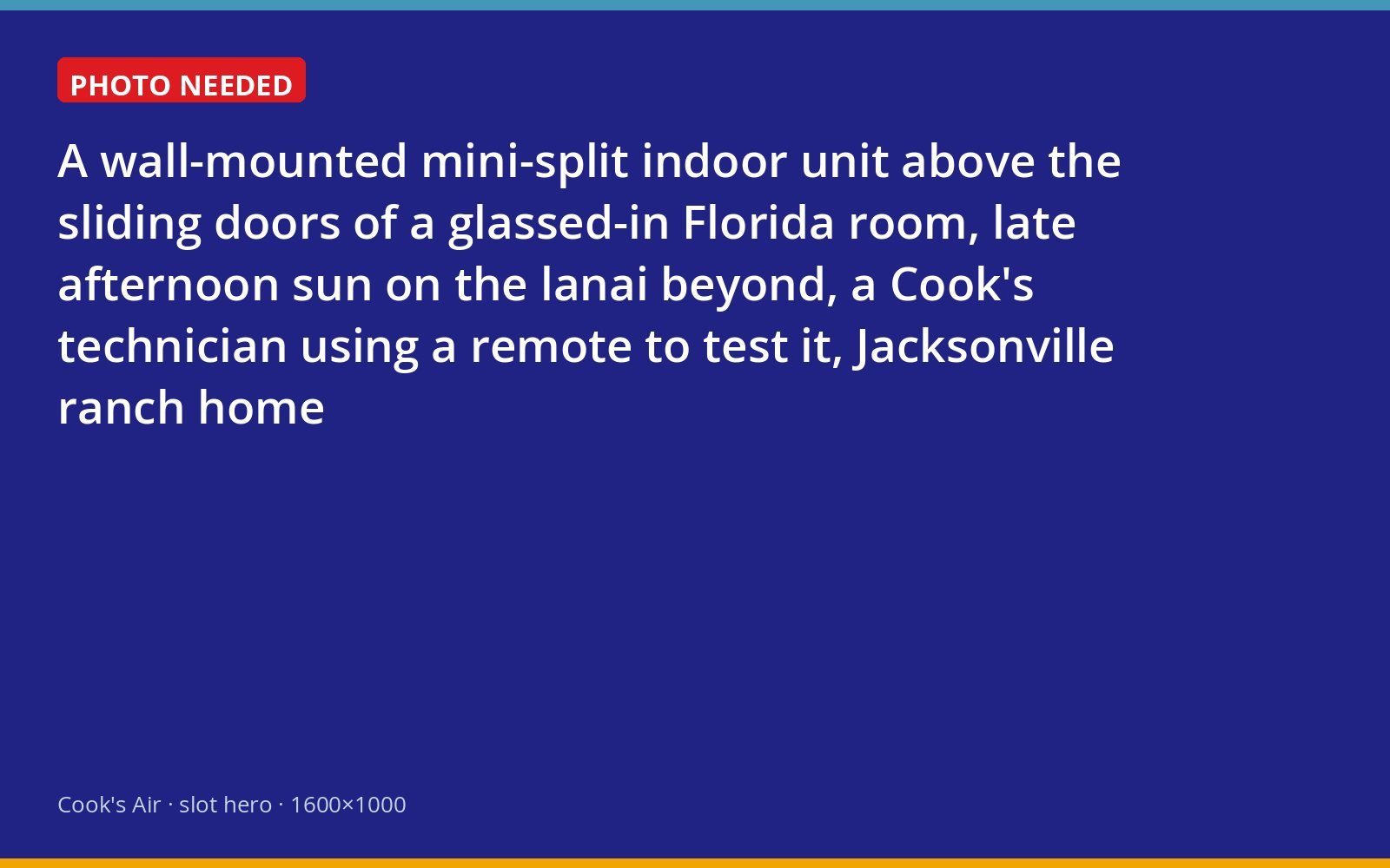 Ductless mini-split indoor unit cooling a glassed-in Florida room