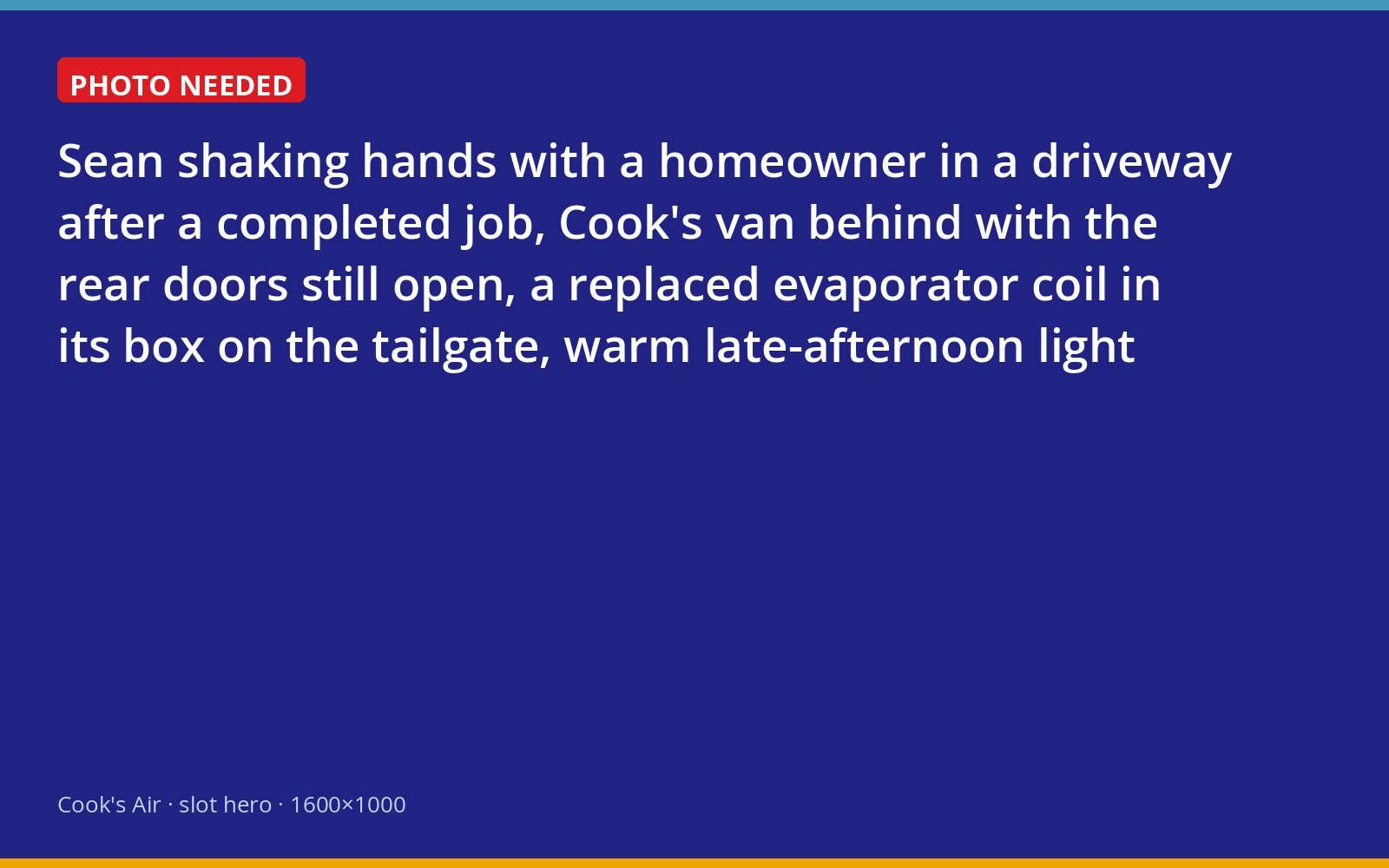 Sean of Cook's finishing a job and shaking hands with a customer at their driveway