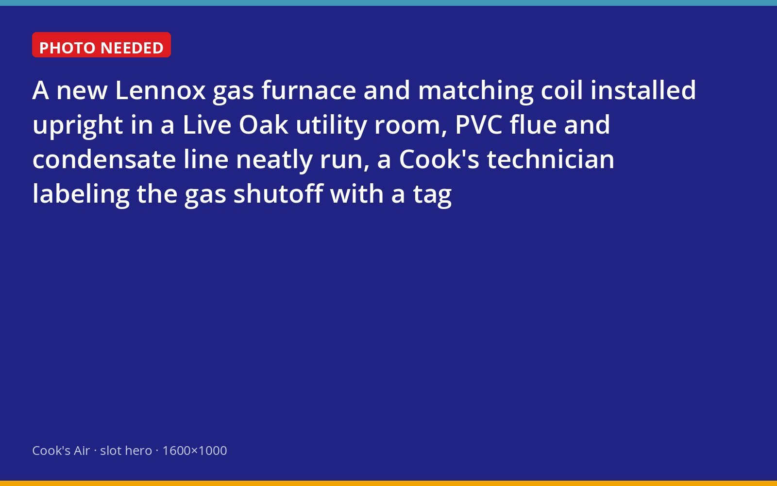 Newly installed Lennox gas furnace in a north Florida utility room
